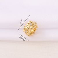 1 Piece 9*5.5mm Hole 4~4.9mm Copper Zircon 18K Gold Plated Round Wreath Snowflake Polished Beads sku image 1