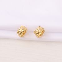 1 Piece 9*5.5mm Hole 4~4.9mm Copper Zircon 18K Gold Plated Round Wreath Snowflake Polished Beads main image 4