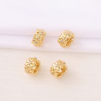 1 Piece 9*5.5mm Hole 4~4.9mm Copper Zircon 18K Gold Plated Round Wreath Snowflake Polished Beads main image 5