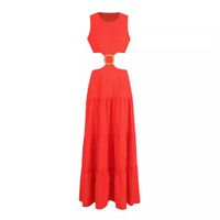 Women's Regular Dress Elegant U Neck Sleeveless Solid Color Maxi Long Dress Daily Beach main image 3