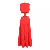 Women's Regular Dress Elegant U Neck Sleeveless Solid Color Maxi Long Dress Daily Beach main image 4