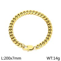 Stainless Steel Titanium Steel 18K Gold Plated Hip-Hop Solid Color Bracelets Necklace main image 2