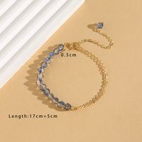 Simple Style Commute Geometric Crystal Copper Beaded 18K Gold Plated Women's Bracelets main image 3