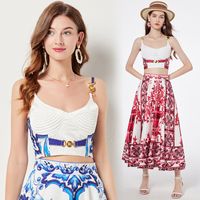 Daily Beach Women's Vintage Style Printing Polyester Skirt Sets Skirt Sets main image 1