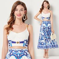 Daily Beach Women's Vintage Style Printing Polyester Skirt Sets Skirt Sets main image 3