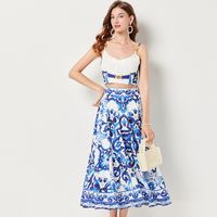 Daily Beach Women's Vintage Style Printing Polyester Skirt Sets Skirt Sets main image 2