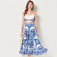 Daily Beach Women's Vintage Style Printing Polyester Skirt Sets Skirt Sets main image 4