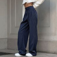 Women's Daily Simple Style Stripe Full Length Pocket Casual Pants main image 3
