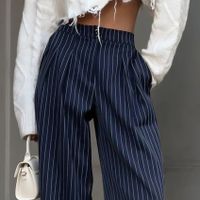 Women's Daily Simple Style Stripe Full Length Pocket Casual Pants main image 5