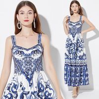 Women's Regular Dress Vintage Style Collarless Printing Sleeveless Printing Maxi Long Dress Daily main image 3