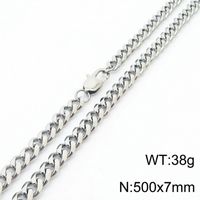 Stainless Steel Titanium Steel 18K Gold Plated Hip-Hop Solid Color Bracelets Necklace sku image 3