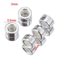 5 PCS/Package 3.5mm Diameter Hole 2~2.9mm Sterling Silver Solid Color Polished Spacer Bars main image 2