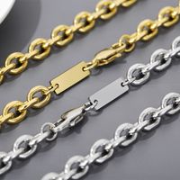Stainless Steel 18K Gold Plated Hip-Hop Solid Color Bracelets Necklace main image 3