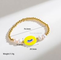 Natural Pearls Vary In Size, Please Consider Carefully Before Ordering! Copper 18K Gold Plated Modern Style Sweet Geometric Bracelets sku image 1