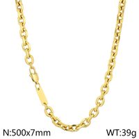 Stainless Steel 18K Gold Plated Hip-Hop Solid Color Bracelets Necklace sku image 4