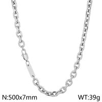 Stainless Steel 18K Gold Plated Hip-Hop Solid Color Bracelets Necklace sku image 3