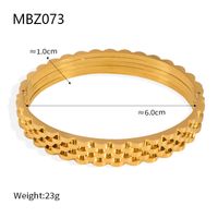 Titanium Steel 18K Gold Plated Casual Simple Style Geometric Layered Plating Bangle main image 8
