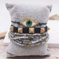 Casual Shiny Devil's Eye Polyester Glass Knitting Women's Bracelets main image 2