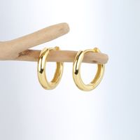 1 Pair Simple Style Commute Round Plating Sterling Silver White Gold Plated Gold Plated Earrings main image 8