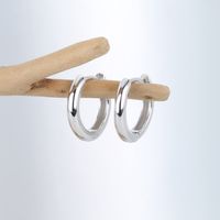 1 Pair Simple Style Commute Round Plating Sterling Silver White Gold Plated Gold Plated Earrings main image 7