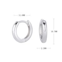 1 Pair Simple Style Commute Round Plating Sterling Silver White Gold Plated Gold Plated Earrings sku image 5