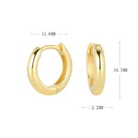1 Pair Simple Style Commute Round Plating Sterling Silver White Gold Plated Gold Plated Earrings sku image 6