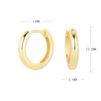1 Pair Simple Style Commute Round Plating Sterling Silver White Gold Plated Gold Plated Earrings sku image 7