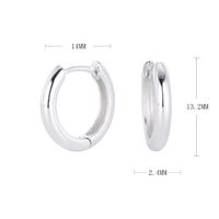1 Pair Simple Style Commute Round Plating Sterling Silver White Gold Plated Gold Plated Earrings sku image 8