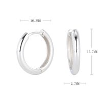 1 Pair Simple Style Commute Round Plating Sterling Silver White Gold Plated Gold Plated Earrings sku image 10