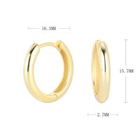 1 Pair Simple Style Commute Round Plating Sterling Silver White Gold Plated Gold Plated Earrings sku image 9