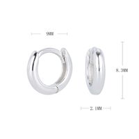 1 Pair Simple Style Commute Round Plating Sterling Silver White Gold Plated Gold Plated Earrings sku image 3