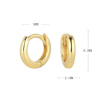 1 Pair Simple Style Commute Round Plating Sterling Silver White Gold Plated Gold Plated Earrings sku image 4