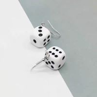 1 Piece Rock Simple Style Classic Style Dice Three-dimensional Resin Drop Earrings main image 1