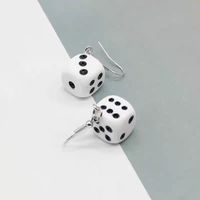 1 Piece Rock Simple Style Classic Style Dice Three-dimensional Resin Drop Earrings main image 3