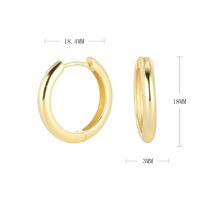 1 Pair Simple Style Commute Round Plating Sterling Silver White Gold Plated Gold Plated Earrings sku image 13