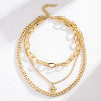 Hip-Hop Solid Color Alloy Layered Women's Three Layer Necklace main image 3