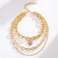 Hip-Hop Solid Color Alloy Layered Women's Three Layer Necklace main image 5