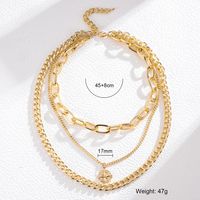 Hip-Hop Solid Color Alloy Layered Women's Three Layer Necklace sku image 2