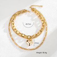 Hip-Hop Solid Color Alloy Layered Women's Three Layer Necklace sku image 3