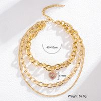 Hip-Hop Solid Color Alloy Layered Women's Three Layer Necklace sku image 4
