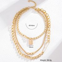 Hip-Hop Solid Color Alloy Layered Women's Three Layer Necklace sku image 6