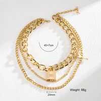 Hip-Hop Solid Color Alloy Layered Women's Three Layer Necklace sku image 9