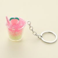 Retro Romantic Pastoral Ice Cream Cup Peach Alloy Bag Pendant Keychain main image 1