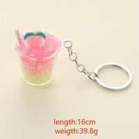 Retro Romantic Pastoral Ice Cream Cup Peach Alloy Bag Pendant Keychain main image 2