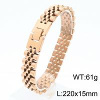 Hip-Hop Solid Color Stainless Steel 18K Gold Plated Men's Bracelets sku image 10