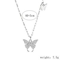 Sterling Silber Süss Schmetterling Inlay Zirkon Halskette Mit Anhänger main image 2