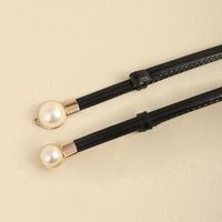 Simple Style Classic Style Solid Color Pu Leather Pearl Women's Leather Belts main image 4