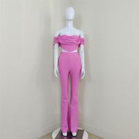 Daily Women's Elegant Solid Color Spandex Polyester Pants Sets Pants Sets main image 4