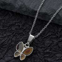 Élégant Mignon Romantique Papillon Acier Inoxydable Alliage Incruster Résine Femmes Pendentif sku image 1