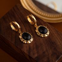 1 Pair Vintage Style Geometric Plating Alloy 18K Gold Plated Drop Earrings main image 6